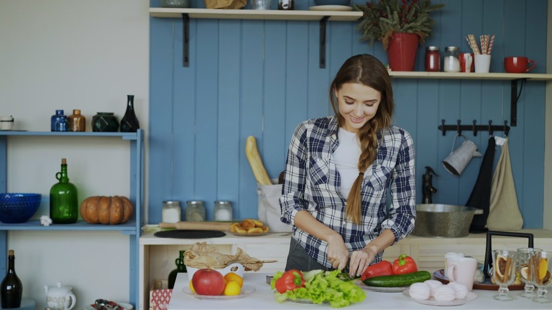 Sona Kerkar preparing fresh, wholesome food in the kitchen